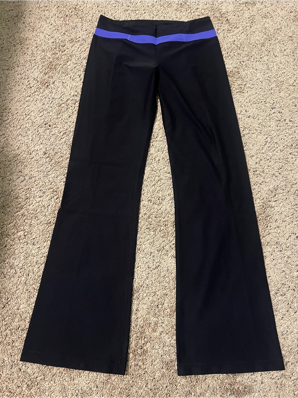 Calvin Klein Performance Black Leggings with Purple Waistband
